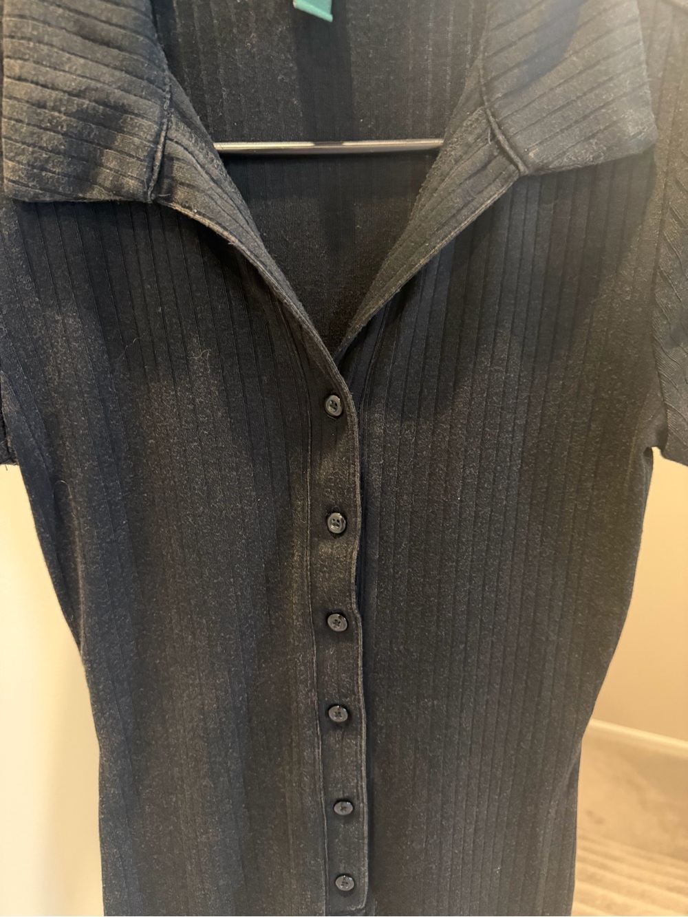 Black Ribbed Romper - Picture 2 of 4